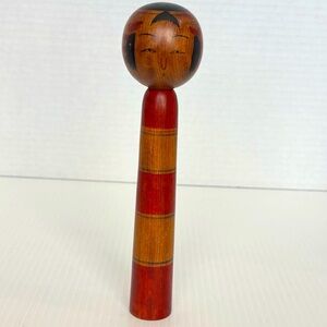 Japanese Vintage Kokeshi Doll, signed 7”